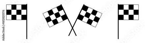 Racing flag icon set.