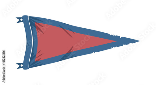 Nautical pennant flag illustration in red and blue colors