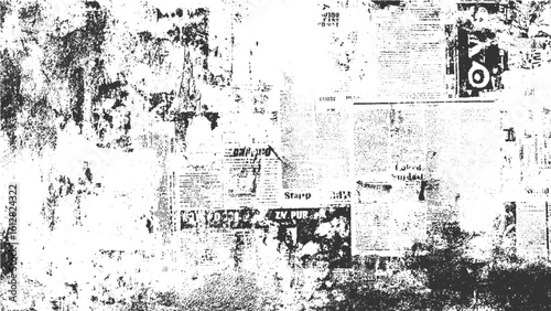 Worn paper texture with dust overlay and old newspaper effect. Old grunge texture with newspaper style and dusty screen overlay. 