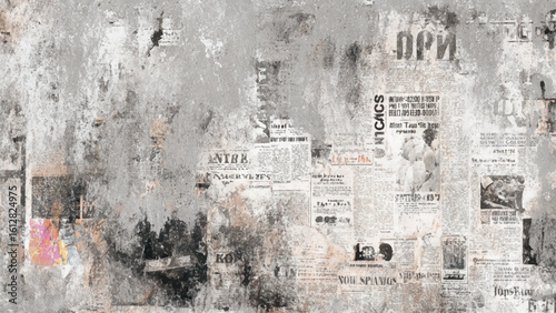 Newspaper paper texture with vintage grunge and aged surface style. Old newspaper background with aged paper texture in grunge style 