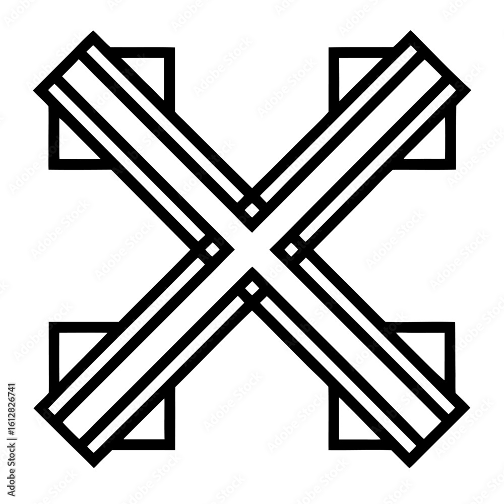 Fototapeta premium black cross symbol