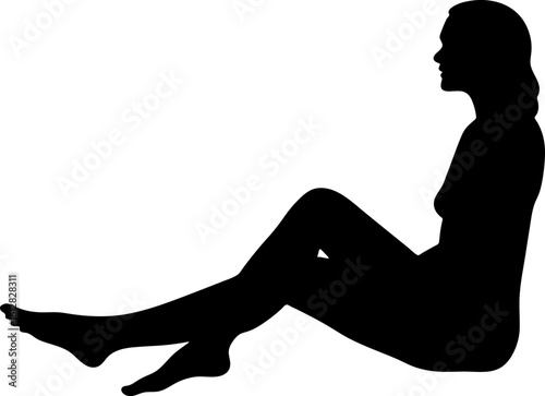Seated Woman Silhouette in Relaxed Pose