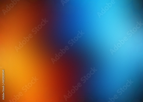 Abstract mosaic of warm orange and cool blue colors blending together