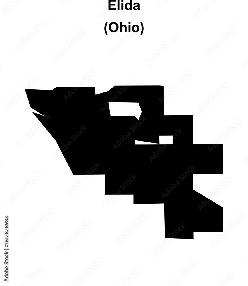 Obraz premium Elida (Ohio) blank outline map