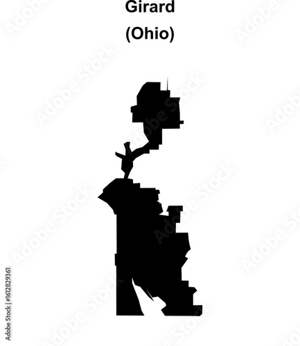Girard (Ohio) blank outline map