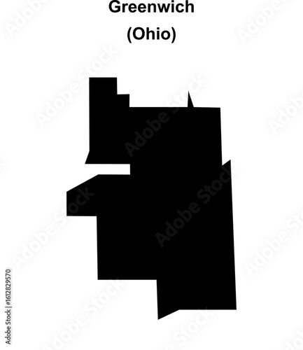 Greenwich (Ohio) blank outline map