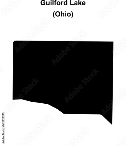 Guilford Lake (Ohio) blank outline map