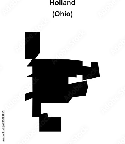 Holland (Ohio) blank outline map