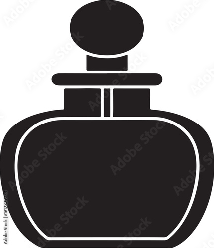 perfume silhouette, black and white silhouette, vector and illustration