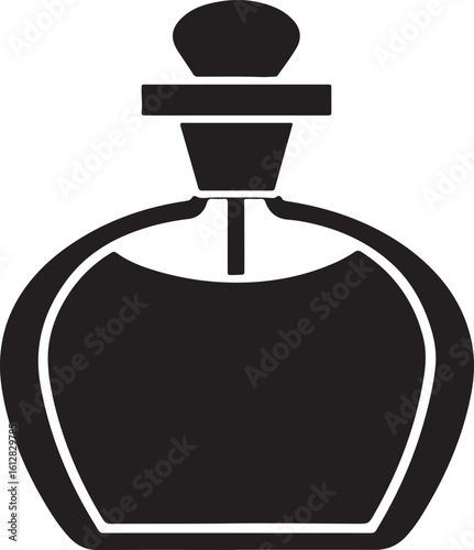 perfume silhouette, black and white silhouette, vector and illustration