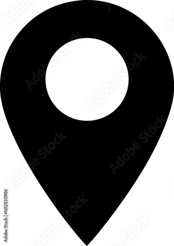 Bold Location Pin Silhouette Graphic