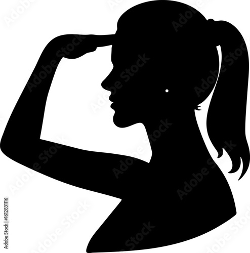 Profile of Woman Looking into Distance