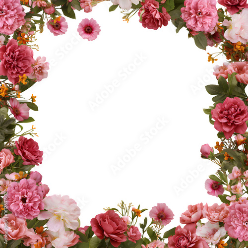 Elegant Floral Photo Frame PNG