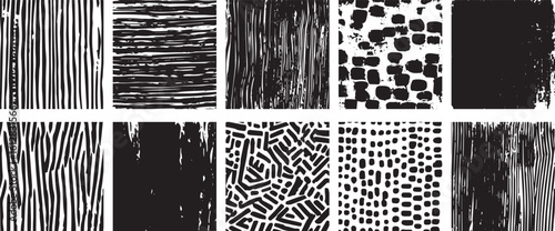 Abstract Grunge Texture Set – Chaotic Vintage Distressed Overlay Vector on Transparent Background
