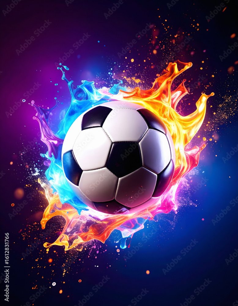 Naklejka premium Flashy football