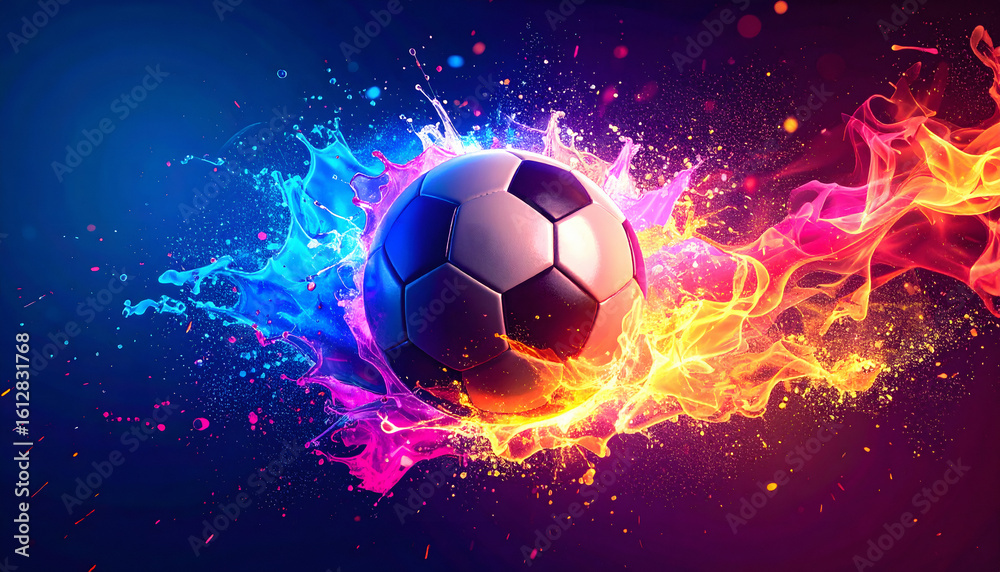 Naklejka premium Flashy football