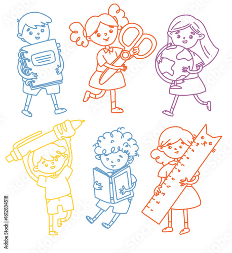 vector set with pupils