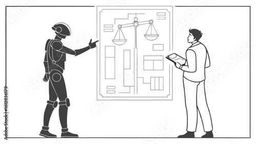 Two businessmen discussing a project plan