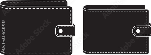 Two black leather wallets silhouette