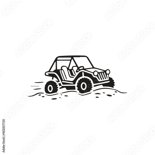 dune buggy logo vector icon illustration style