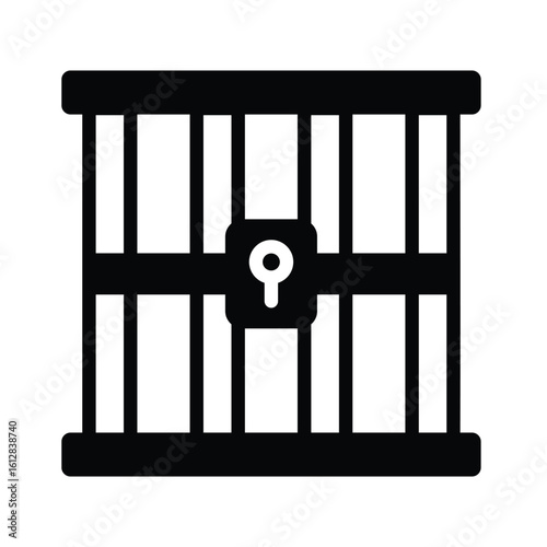 Trendy glyph icon of secure jail cell structure