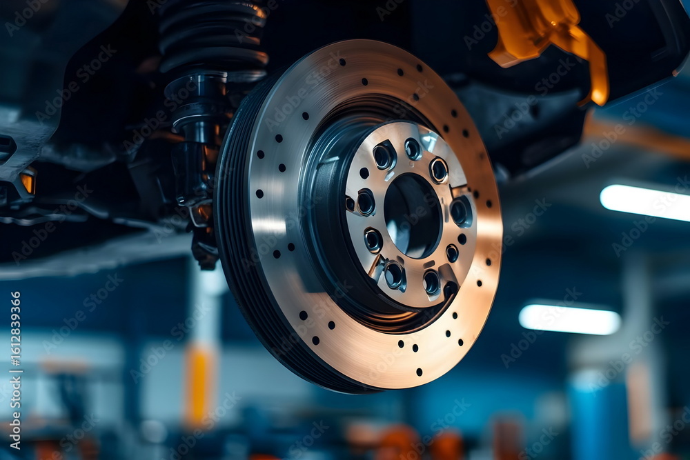 Fototapeta premium High-Performance Brake Rotors Durability Engineering Automotive Efficiency