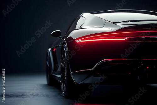 Sleek Luxury Sports Car Rear View Stunning Evening Light Reflection