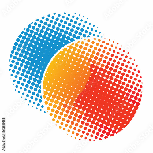 abstract halftone white background set in three colors 