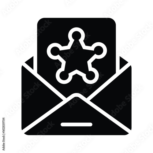 A customizable glyph icon of official police mail
