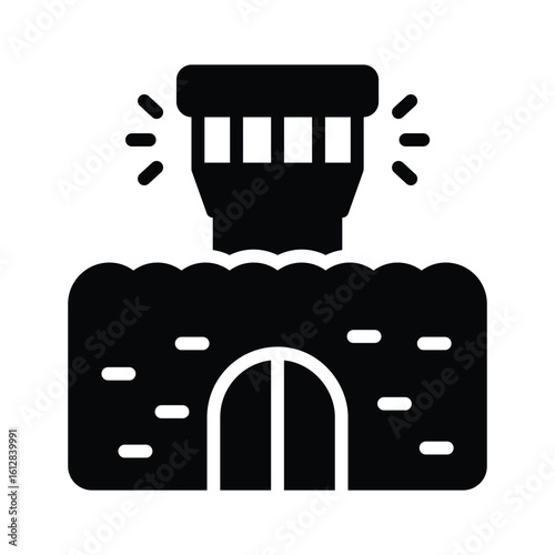 A captivating glyph icon of loud prison siren