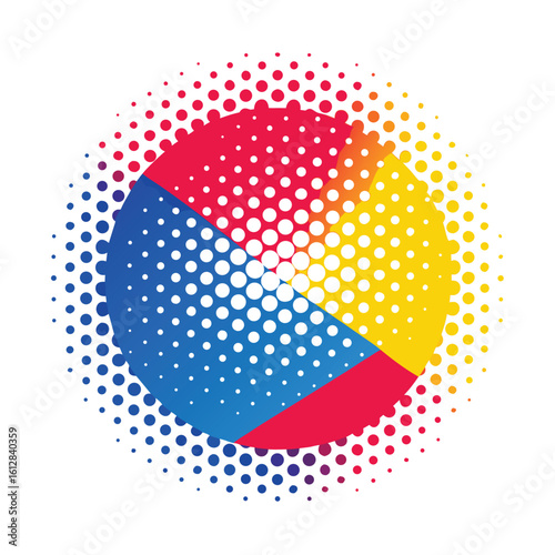 abstract halftone white background set in three colors 
