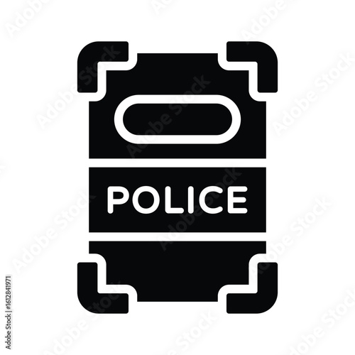 Well designed glyph icon of reinforced police shield