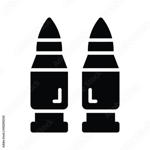 Trendy glyph icon of dangerous bullets ammunition