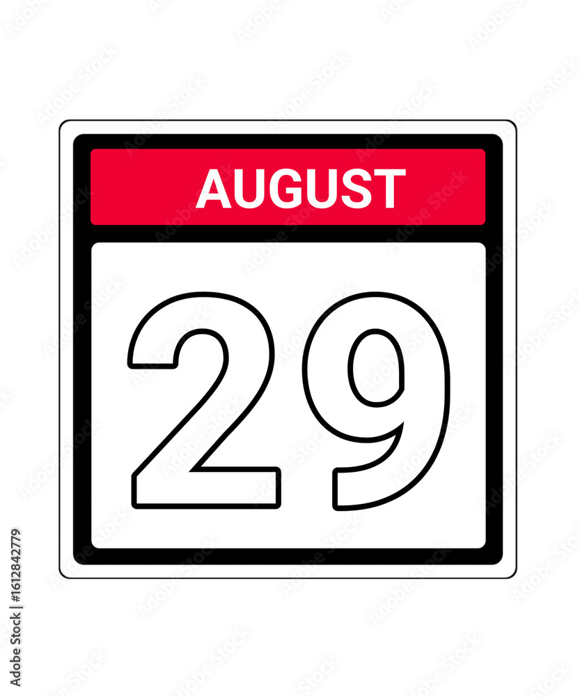 calendar icon August month date 29 calendar icon August month date 29
