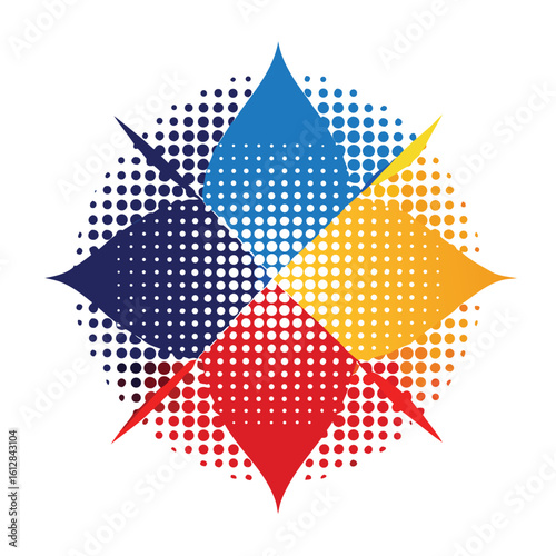 abstract halftone white background set in three colors 