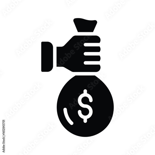 Well designed glyph icon of illegal bribery exchange