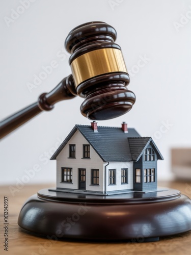 House auction gavel concept for real estate foreclosure