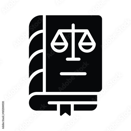 Easy to edit glyph icon of criminal law study