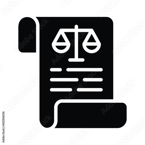 Well crafted glyph icon of official law notice