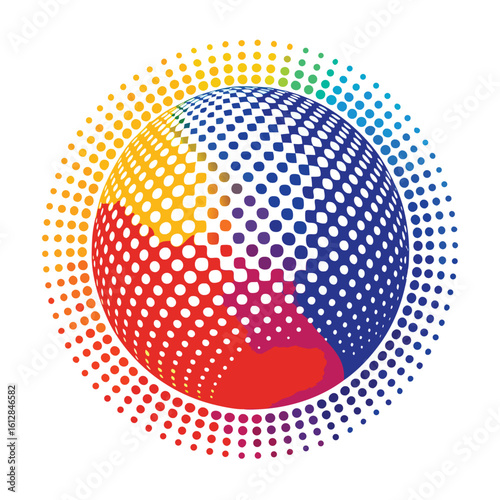 abstract halftone white background set in three colors 