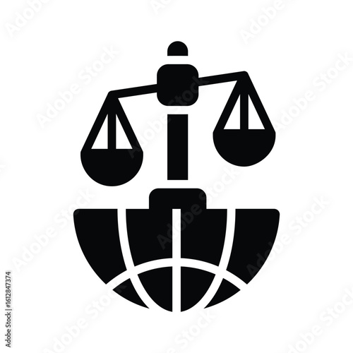 Premium glyph icon of international law agreement