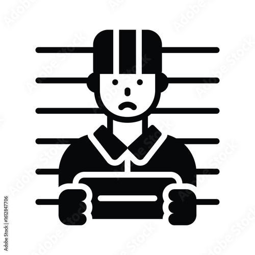 Easy to edit glyph icon of mugshot photograph board
