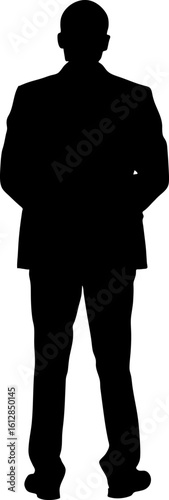 Confident Businessman Standing Silhouette