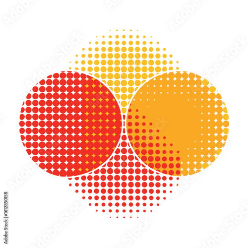 abstract halftone white background set in three colors 