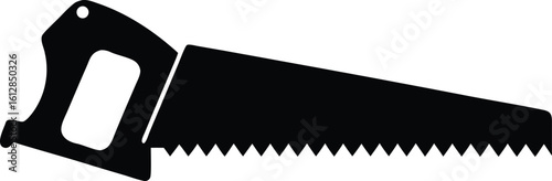 Hacksaw silhouette vector, hand saw flat icon vector