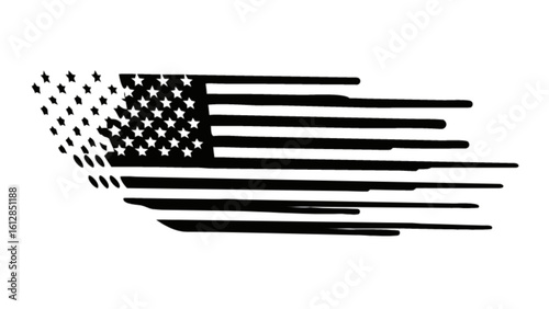 Distressed american flag vector design for patriotic graphics and memorial day celebrations with stars and stripes
