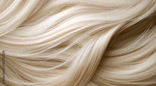 Close-up view of flowing, blonde hair