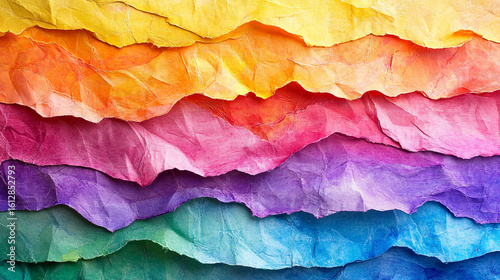 Wallpaper Mural Colorful crumpled paper layers rainbow texture background design Torontodigital.ca