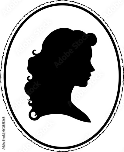 This silhouette profile of a woman (classic style)