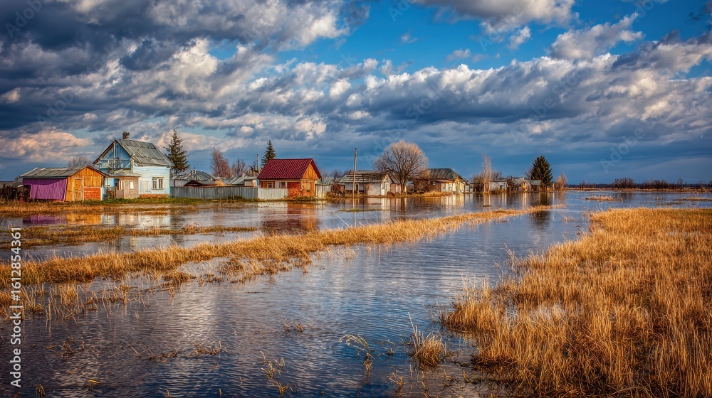 Fototapeta premium Agricultural Disaster: Consequences of Flooding in a Changing Climate